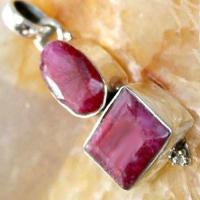 Rub 156c pendentif 35mm 8x12mm pendant rubis argent925