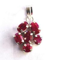 Rub 159 pendentif pendant 45mm rubis 8x10mm argent925 2 