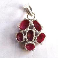 Rub 159 pendentif pendant 45mm rubis 8x10mm argent925 4 
