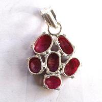 Rub 159 pendentif pendant 45mm rubis 8x10mm argent925 4 