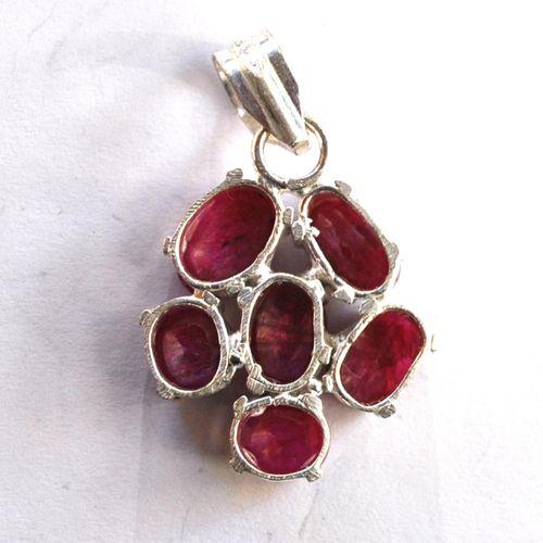 Rub 159 pendentif pendant 45mm rubis 8x10mm argent925 4