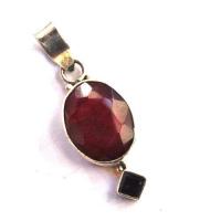 Rub 160 pendentif pendant 50mm rubis amethyste 14x18mm argent925 1