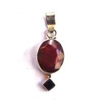 Rub 160 pendentif pendant 50mm rubis amethyste 14x18mm argent925 2 