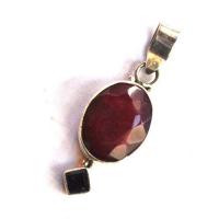 Rub 160 pendentif pendant 50mm rubis amethyste 14x18mm argent925 3