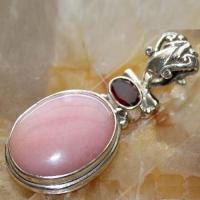 Rub 161a pendentif pendant rubis opale rose 40mm argent