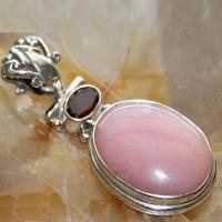 Rub 161b pendentif pendant rubis opale rose 40mm argent