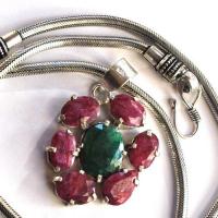 Rub 168 pendentif pendant 50mm rubis 8x10mm argent925 1