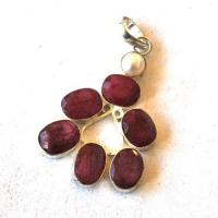 Rub 171 pendentif pendant rubis argent 925 50mm 10gr 1