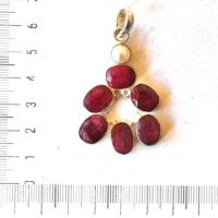 Rub 171 pendentif pendant rubis argent 925 50mm 10gr 2