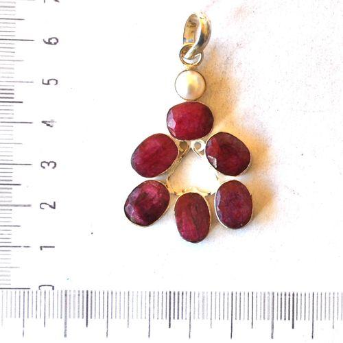 Rub 171 pendentif pendant rubis argent 925 50mm 10gr 2