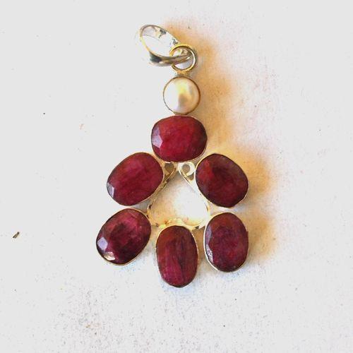 Rub 171 pendentif pendant rubis argent 925 50mm 10gr 3