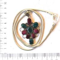 Rub 184 pendentif pendant rubis emeraude argent 925 80mm 55gr 4