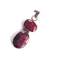 Rub 187 pendentif pendant 50mm rubis 14x18mm argent925 1