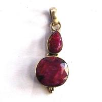 Rub 188 pendentif pendant 40mm rubis 20x40mm argent925 1