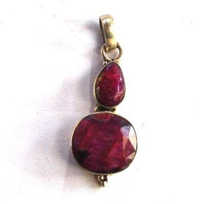 Rub 188 pendentif pendant 40mm rubis 20x40mm argent925 1