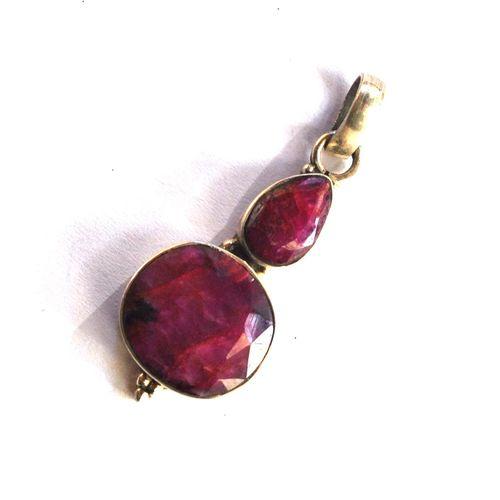 Rub 188 pendentif pendant 40mm rubis 20x40mm argent925 2