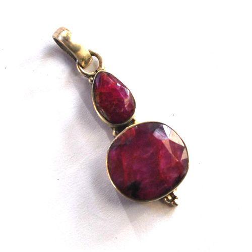 Rub 188 pendentif pendant 40mm rubis 20x40mm argent925 3