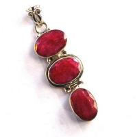 Rub 189 pendentif pendant 55x18mm rubis 10x14mm argent925 1