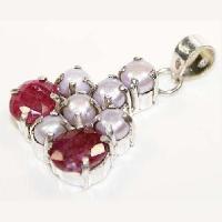 Rub 195a pendentif pendant rubis perle 14gr achat vente bijou argent 925