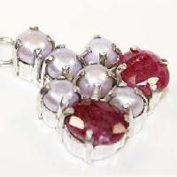 Rub 195c pendentif pendant rubis perle 14gr achat vente bijou argent 925