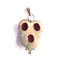 Rub 197 pendentif pendant 40x20mm rubis 8x10mm argent925 4