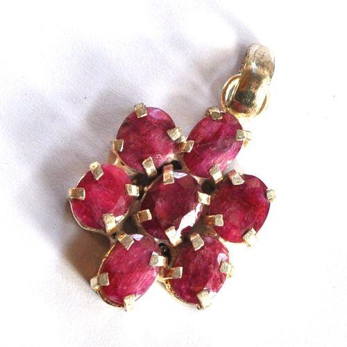 Rub 201 pendentif pendant 50mm rubis 8x10mm argent925 1