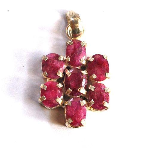 Rub 201 pendentif pendant 50mm rubis 8x10mm argent925 2