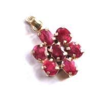 Rub 201 pendentif pendant 50mm rubis 8x10mm argent925 3