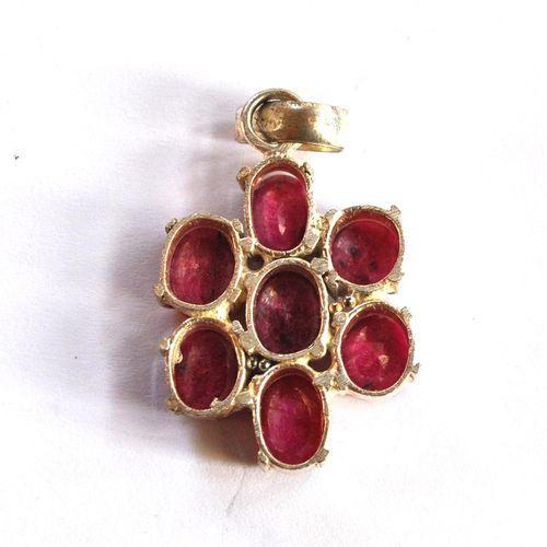 Rub 201 pendentif pendant 50mm rubis 8x10mm argent925 4