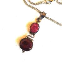 Rub 204 pendant chaine 44cm rubis 15x10mm argent 7