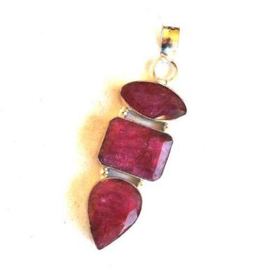 Rub 210 pendant pendentif 60mm rubis 15x12mm argent 1