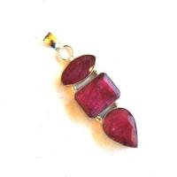 Rub 210 pendant pendentif 60mm rubis 15x12mm argent 3