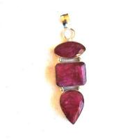 Rub 210 pendant pendentif 60mm rubis 15x12mm argent 4