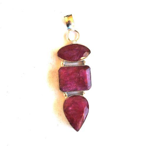 Rub 210 pendant pendentif 60mm rubis 15x12mm argent 4