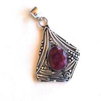 Rub 239 pendant pendentif 55mm rubis 12x16mm argent 4 