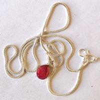 Rub 255 pendentif pendant rubis 10x12mm chaine54cm argent925 3