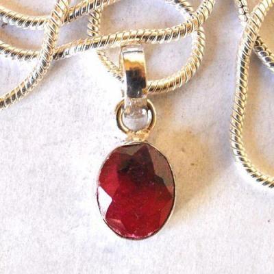 Rub 256 pendant pendentif rubis 9gr 8x10mm egyptien argent925 1