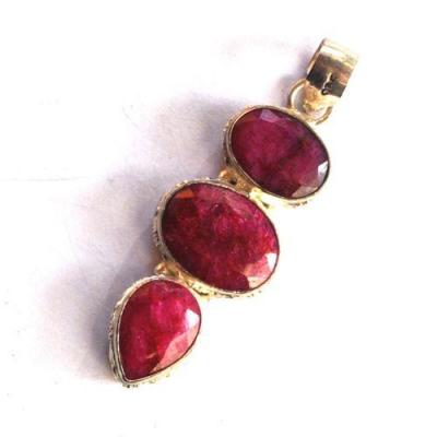 Rub 257 pendentif pendant 50mm rubis 18x55mm argent925 1