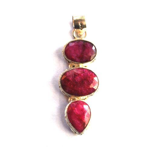 Rub 257 pendentif pendant 50mm rubis 18x55mm argent925 2