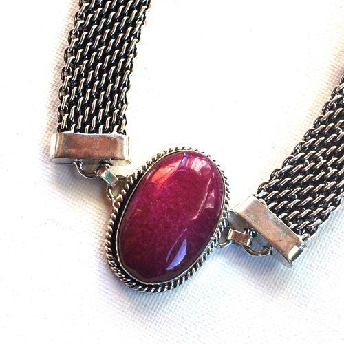 Rub 258 bracelet rubis 20x32mm 50gr argent925 1