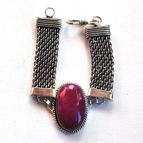 Rub 258 bracelet rubis 20x32mm 50gr argent925 4