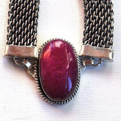 Rub 258 bracelet rubis 20x32mm 50gr argent925 5