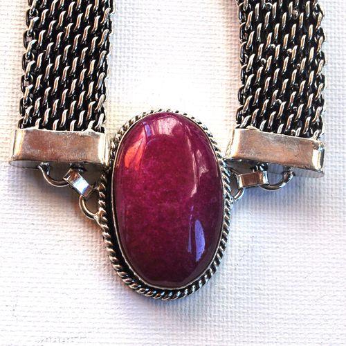 Rub 258 bracelet rubis 20x32mm 50gr argent925 5