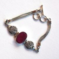 Rub 260 bracelet rubis 20x15mm 26gr argent925 2