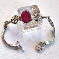 Rub 260 bracelet rubis 20x15mm 26gr argent925 3