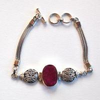 Rub 260 bracelet rubis 20x15mm 26gr argent925 4