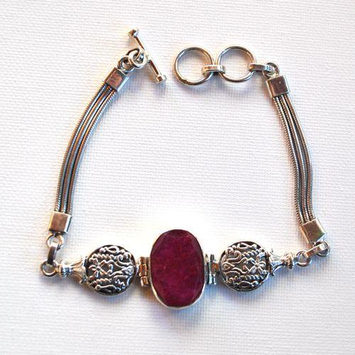 Rub 260 bracelet rubis 20x15mm 26gr argent925 4