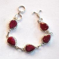 Rub 263 bracelet rubis 10x12mm 15gr argent925 1