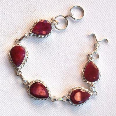 Rub 263 bracelet rubis 10x12mm 15gr argent925 2