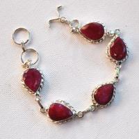 Rub 263 bracelet rubis 10x12mm 15gr argent925 3